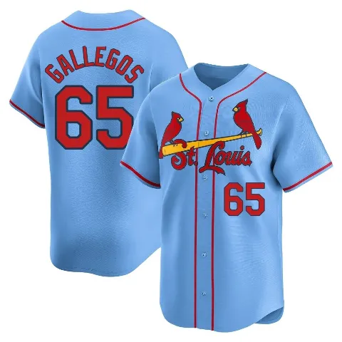 Youth St. Louis Cardinals ＃65 Giovanny Gallegos Light Blue Limited Alternate Jersey