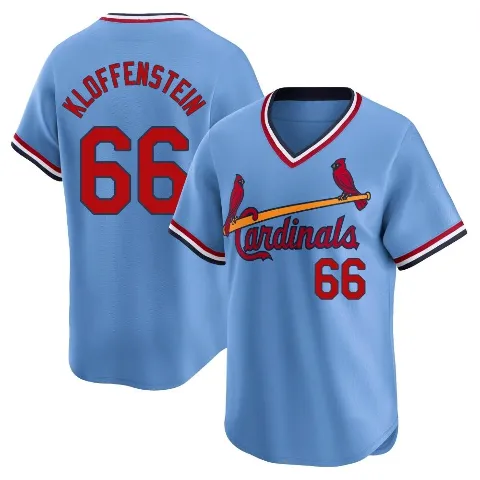 Youth St. Louis Cardinals ＃66 Adam Kloffenstein Light Blue Limited Cooperstown Collection Jersey