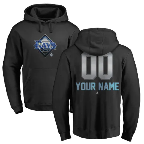 Youth Tampa Bay Rays ＃00 Custom Hoodie Black Custom Midnight Mascot Pullover Hoodie -