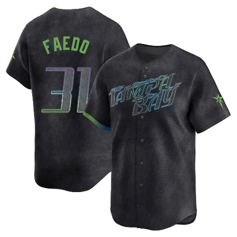 Youth Tampa Bay Rays ＃31 Alex Faedo Charcoal Limited 2024 City Connect Jersey
