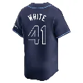 Youth Tampa Bay Rays ＃41 Colby White Navy Limited Away Jersey
