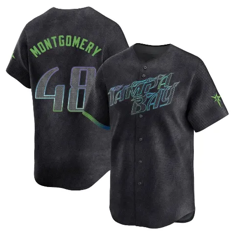 Youth Tampa Bay Rays ＃48 Mason Montgomery Charcoal Limited 2024 City Connect Jersey