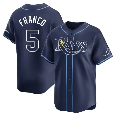 Youth Tampa Bay Rays ＃5 Wander Franco Navy Limited Away Jersey