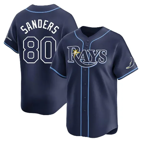 Youth Tampa Bay Rays ＃80 Phoenix Sanders Navy Limited Away Jersey