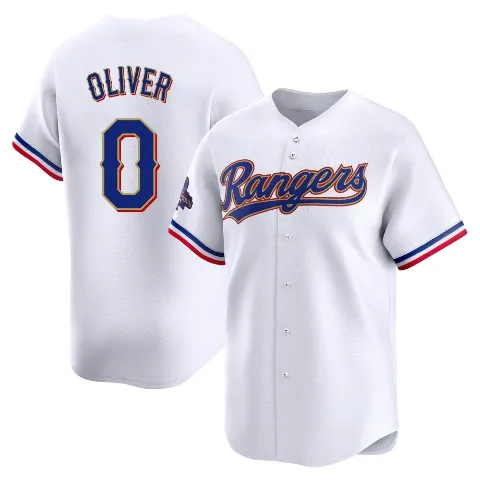 Youth Texas Rangers ＃0 Al Oliver Gold Limited White 2024 Collection Jersey