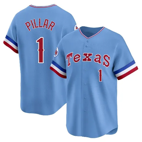 Youth Texas Rangers ＃1 Kevin Pillar Light Blue Limited Cooperstown Collection Jersey