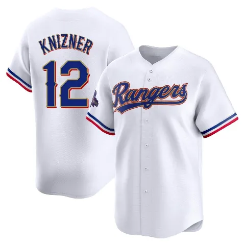 Youth Texas Rangers ＃12 Andrew Knizner Gold Limited White 2024 Collection Jersey