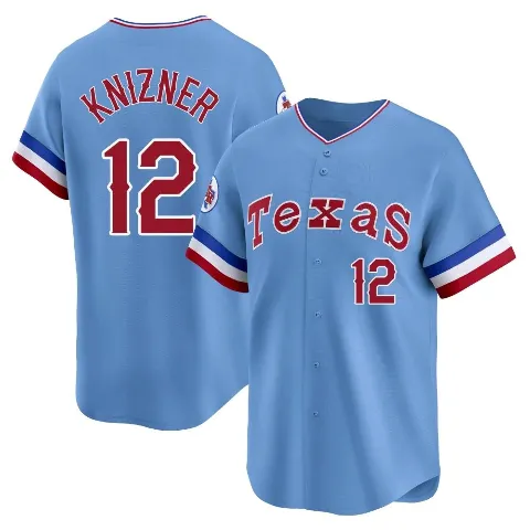 Youth Texas Rangers ＃12 Andrew Knizner Light Blue Limited Cooperstown Collection Jersey