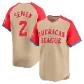 Youth Texas Rangers ＃2 Marcus Semien Cream Limited American League 2024 All-Star Game Jersey