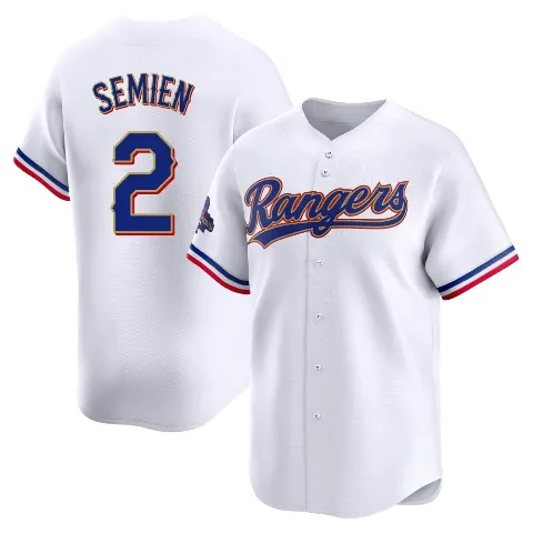 Youth Texas Rangers ＃2 Marcus Semien Gold Limited White 2024 Collection Jersey