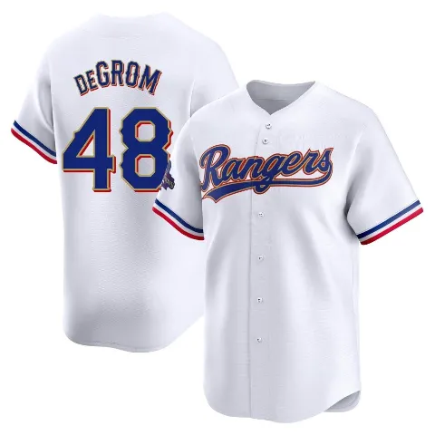 Youth Texas Rangers ＃48 Jacob deGrom Gold Limited White 2024 Collection Jersey
