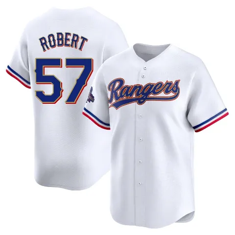 Youth Texas Rangers ＃57 Daniel Robert Gold Limited White 2024 Collection Jersey