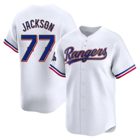 Youth Texas Rangers ＃77 Luke Jackson Gold Limited White 2024 Collection Jersey
