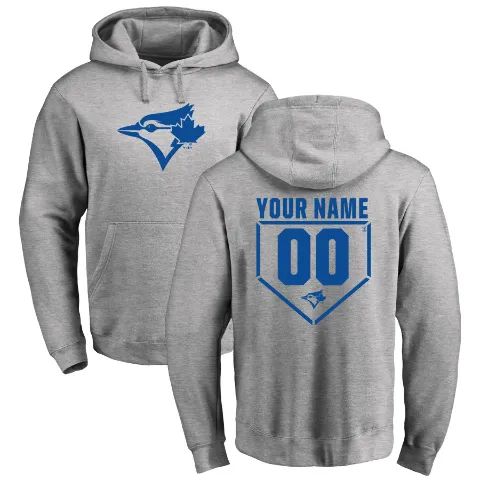 Youth Toronto Blue Jays ＃00 Custom Hoodie Gray Custom RBI Pullover Hoodie - Heathered