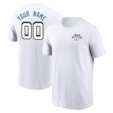 Youth Washington Nationals ＃00 Custom T-Shirt White Custom 2025 City Connect Name & Number T-Shirt