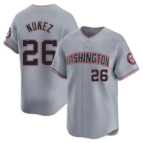 Youth Washington Nationals ＃26 Nasim Nunez Gray Limited Road Jersey