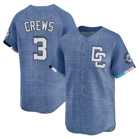 Youth Washington Nationals ＃3 Dylan Crews Blue Limited 2025 City Connect Jersey