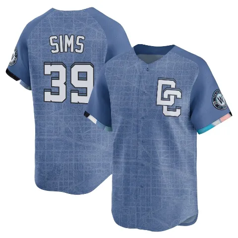 Youth Washington Nationals ＃39 Lucas Sims Blue Limited 2025 City Connect Jersey