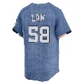 Youth Washington Nationals ＃58 Derek Law Blue Limited 2025 City Connect Jersey